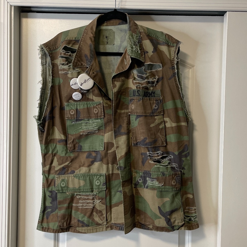 Distressed Army Vest